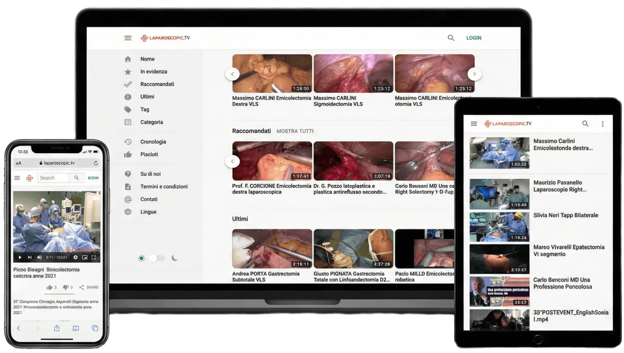 Laparoscopic.TV su diversi dispositivi